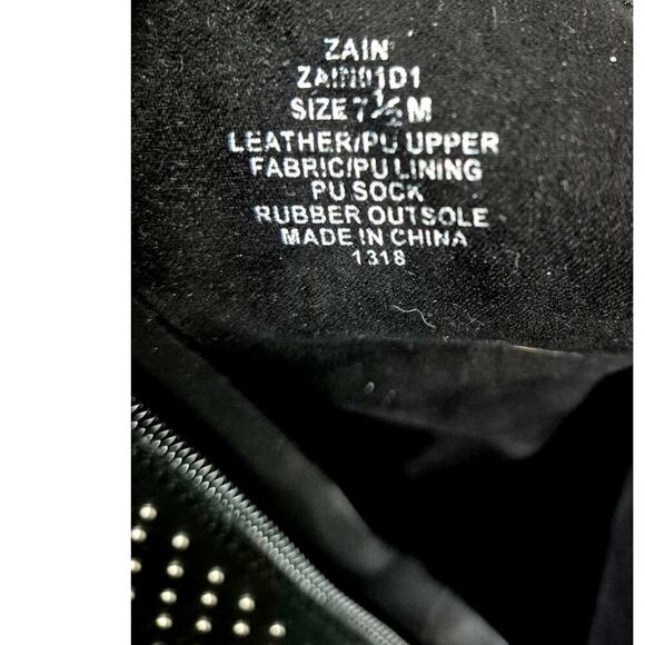 Steven Steve Madden Zain Black Leather Boots Silver Stud/Buckle/Zipper 7.5 - Picture 6 of 6